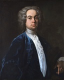 Portrait of a Gentleman in a Blue Jacket &amp; Lace Jabot