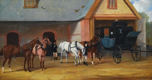 Horses & grooms at Mount Mascal